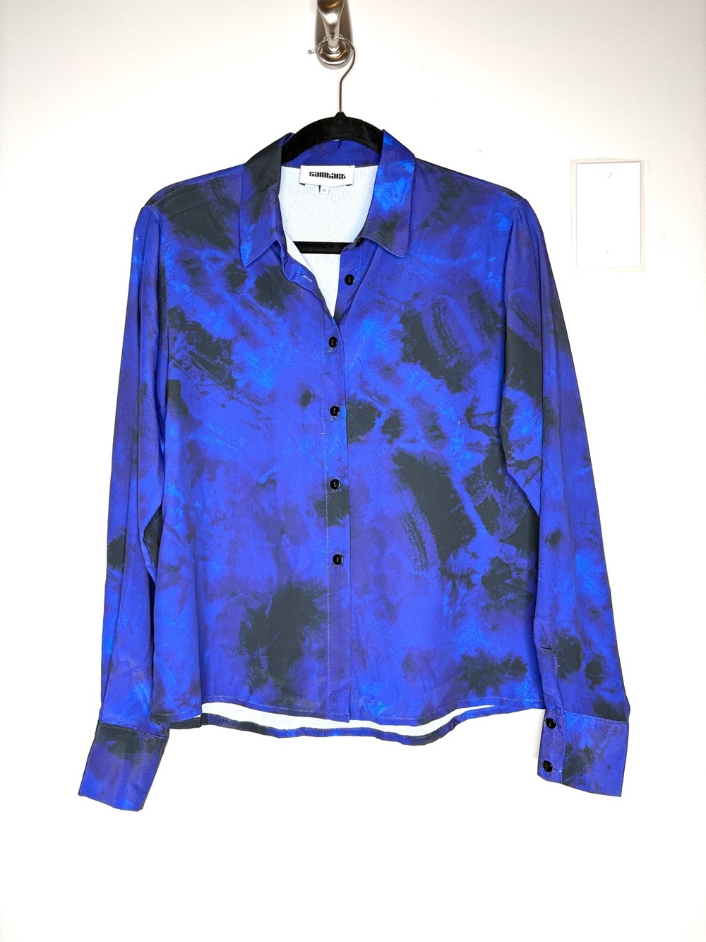 Saint Art New York Button Down Long Sleeve Artsy Lightweight Top Purple Size M